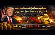 تراجع الذهب بعد خطاب ترامب الخالي من أي مستجدات حول حرب إيران