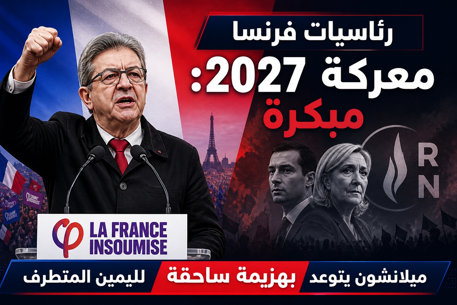 ميلانشون يعلن ترشحه لرئاسيات ٢٠٢٧ ويتعهد بإسقاط اليمين المتطرف