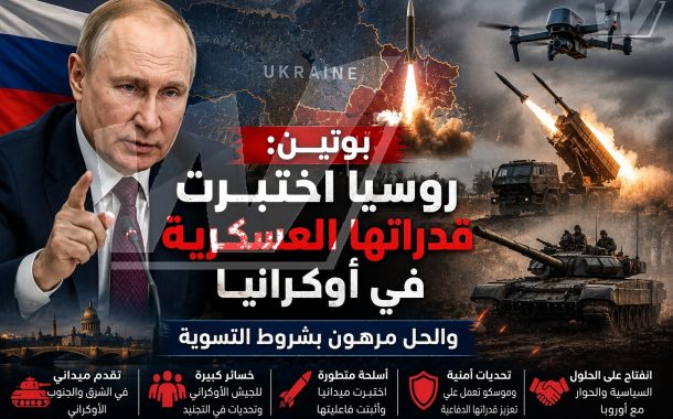 بوتين: روسيا اختبرت قدراتها العسكرية في أوكرانيا والحل مرهون بشروط التسوية